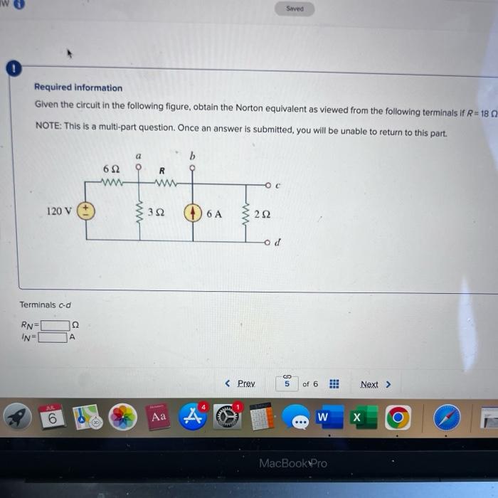 Required Information Given The Circuit In The Following Figure Obtain The Norton Equivalent As Viewed From The Followin 1
