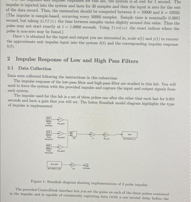68 F 1 Unit Impulse For This Lab We Focus On The Response Of The System To An Input Called The Impulse A Unit Impulse 2