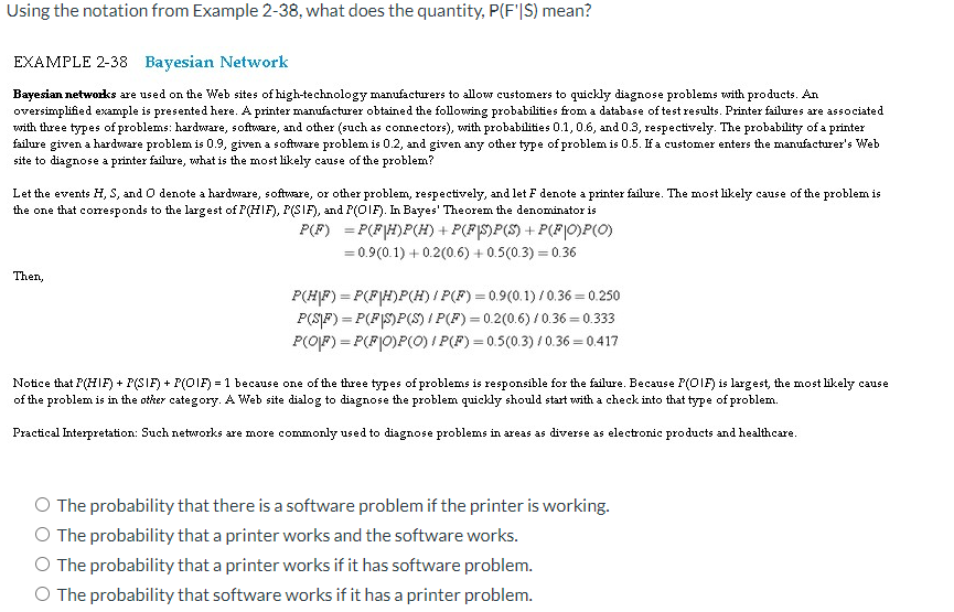Using The Notation From Example 2 38 What Does The Quantity P F Is Mean Example 2 38 Bayesian Network Bayesian Netwo 1
