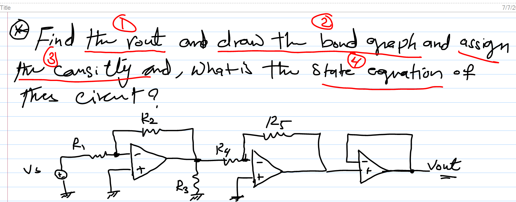 Kindly What Is The 1 Vout 2 Draw The Bond Graph 3 Assign The Cuasilty Of The System 1