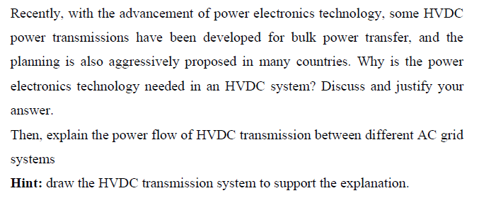 Recently With The Advancement Of Power Electronics Technology Some Hvdc Power Transmissions Have Been Developed For Bu 1