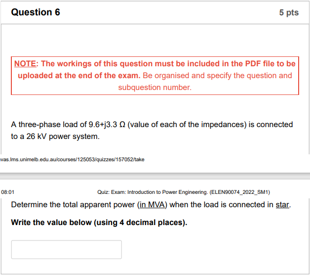 Question 6 5 Pts Note The Workings Of This Question Must Be Included In The Pdf File To Be Uploaded At The End Of The E 1