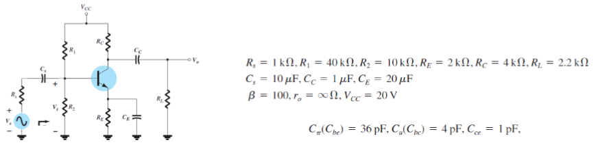 A Determine The Frequencies Of The High Frequency Poles And Determine The Upper Cut Off Frequency Of The Circuit B C 1
