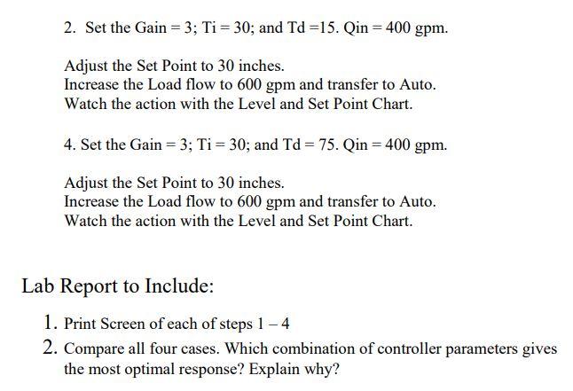 Controller Output Or Augmented Level The Controller Derivative Action And Derivative Time Output Reaches This Value T S 2