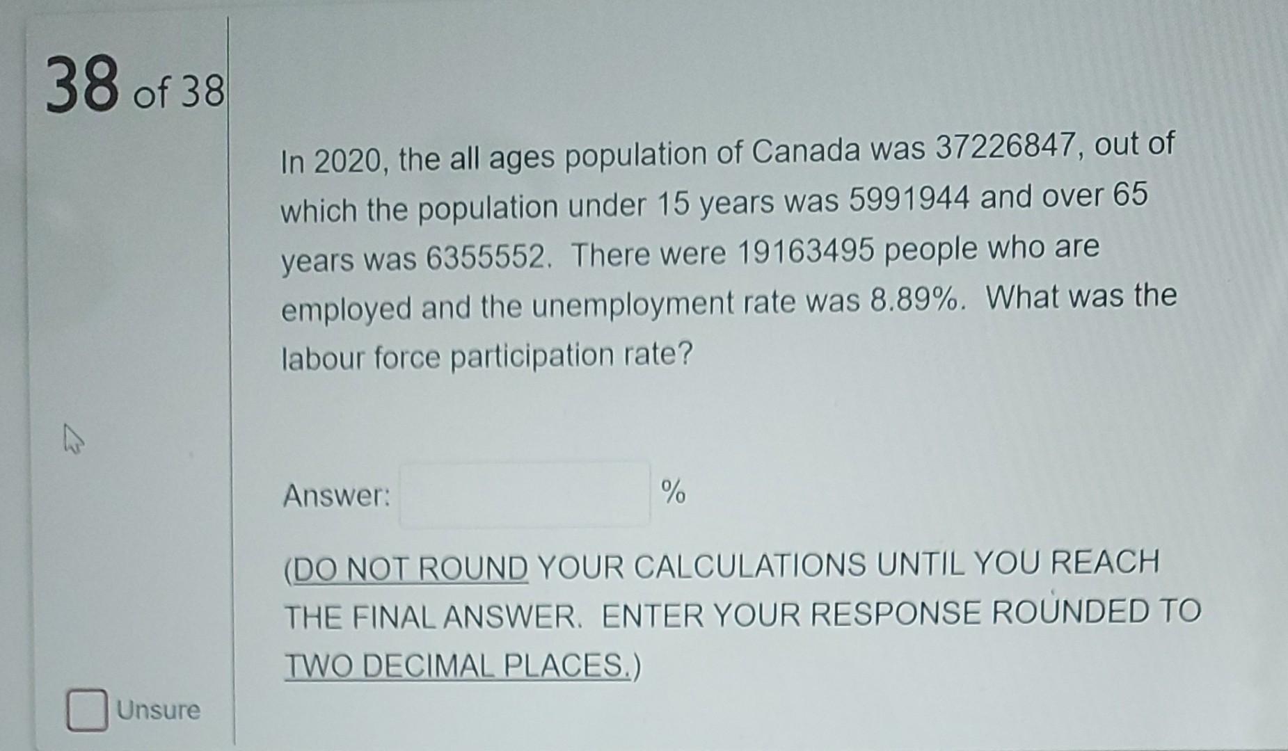 38 Of 38 In 2020 The All Ages Population Of Canada Was 37226847 Out Of Which The Population Under 15 Years Was 5991944 1