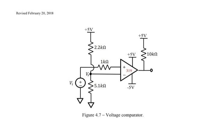 Prelab A Analyze The Circuit In Figure 4 6 A Find V As A Function Of R And I Assume The Op Amp Is Ideal B If 2