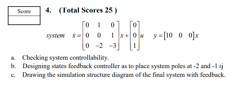 Modern Control Theory Please Try To Type The Answer 1