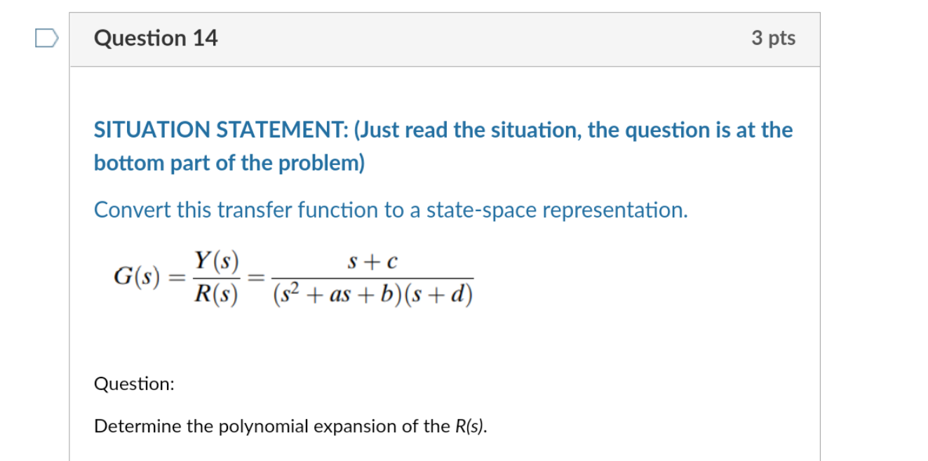 Question 14 Situation Statement Just Read The Situation The Question Is At The Bottom Part Of The Problem Convert Th 1
