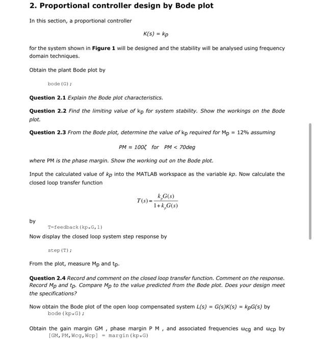 This Exercise Should Be Run In Matlab 2019 Or Later Versions It Makes Use Of The Matlab Control Toolbox Create A Folde 3
