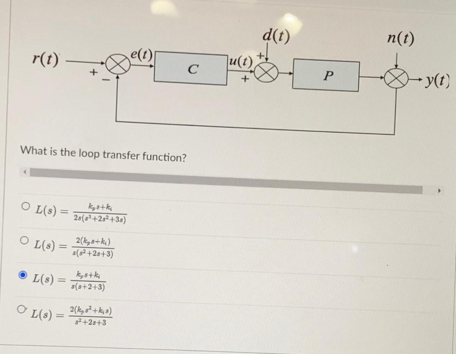 Assume That A Second Order System Has The Transfer Function P S 2 S 2 2s 3 Suppose We Are Using Pi Control Where C S 2