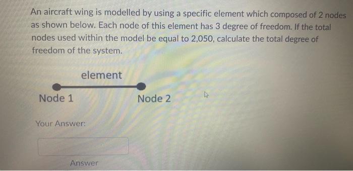 An Aircraft Wing Is Modelled By Using A Specific Element Which Composed Of 2 Nodes As Shown Below Each Node Of This Ele 2