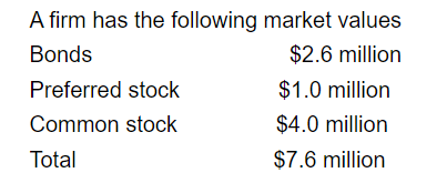 What Is The Appropriate Weight For Common Stock Given The Following Information 1