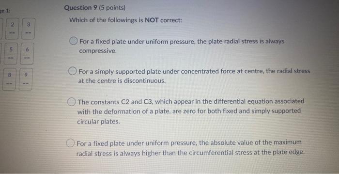 I W 9 Question 1 15 Points Consider A Circular Plate Which Is Clamped Fixed Around The Edge And Subjected To A Unifor 9