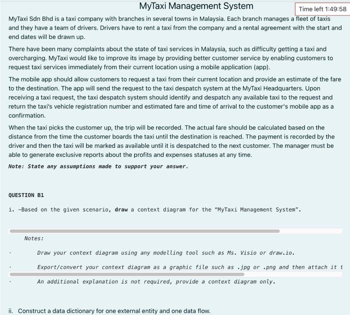 Mytaxi Management System Time Left 1 49 58 Mytaxi Sdn Bhd Is A Taxi Company With Branches In Several Towns In Malaysia 2