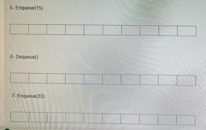 Q 3 3 Complete What Is Missing In The Content Of A Queue Show The Values Of The Front And Rear Pointers When The Follo 3