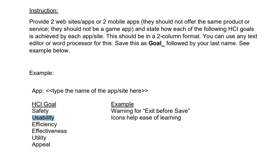 Instruction Provide 2 Web Sites Apps Or 2 Mobile Apps They Should Not Offer The Same Product Or Service They Should N 1