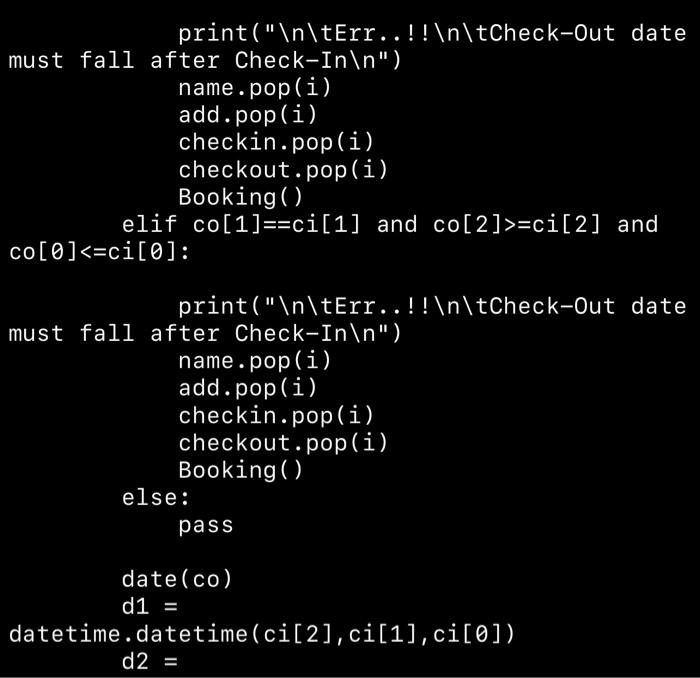Import Random Import Datetime Name Phno Add Checkin Checkout Room Price P Roomno 5