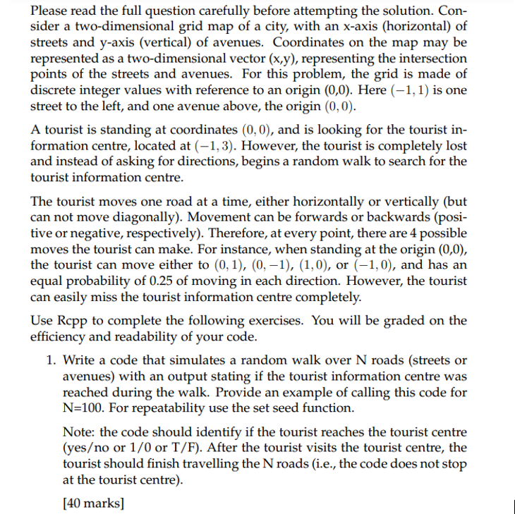 Please Read The Full Question Carefully Before Attempting The Solution Con Sider A Two Dimensional Grid Map Of A City 1