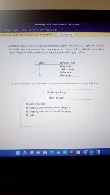 Groupprojectun20220 1 Protected View Word M Review View Help Tell Me What You Want To Do Me Unless You Need To Edit 1