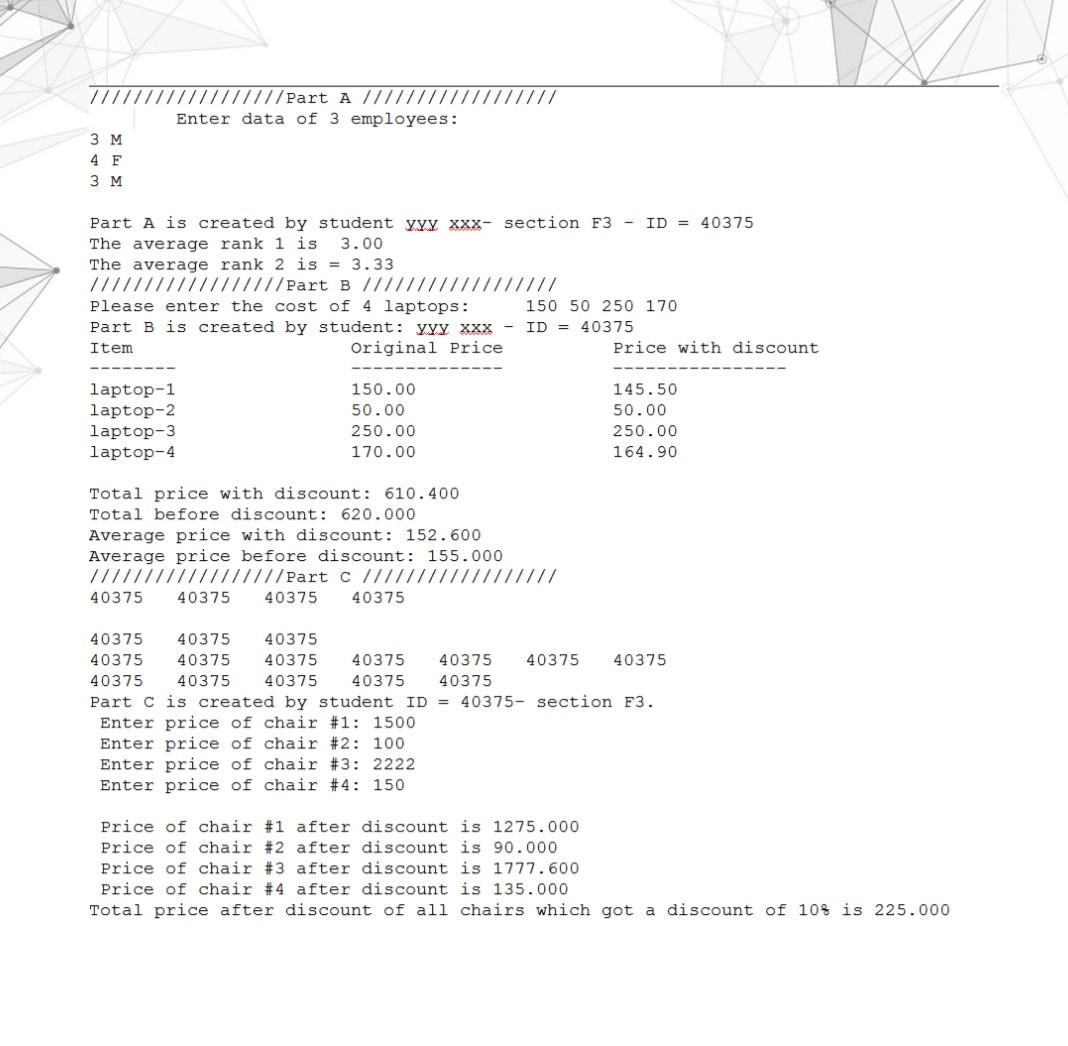 Problem Write A C Program That Calculates The Price Of All Laptops Destops And Average Rank Of A Company The Program S 2