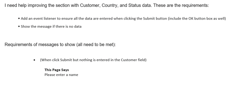 I Have Created Some Html And Style Docs From My Own Work In My Coding Program That Displays Data Revise Customer Enter 2