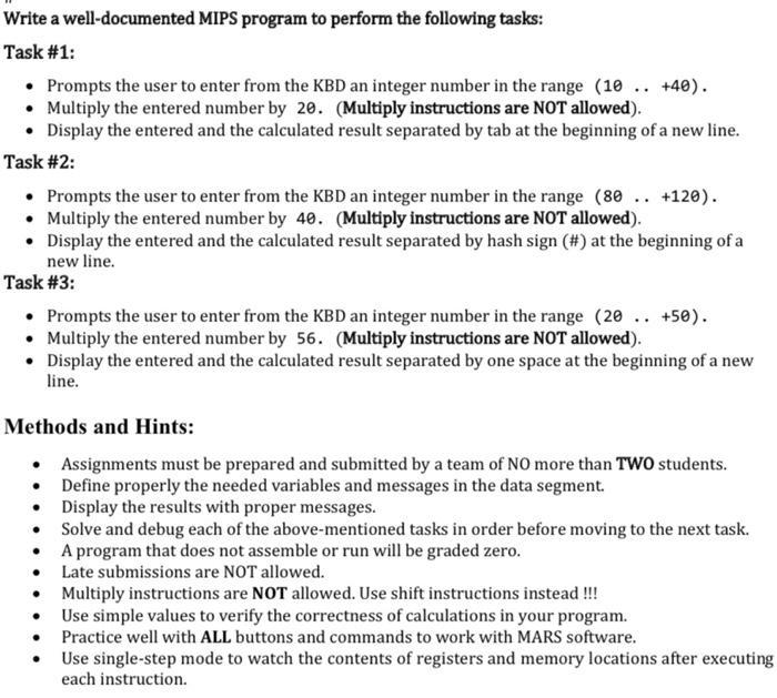 Mips Assembly Program Not Normall Assembly Pleas Do Not Write Normal Assembly Code Here Mips Require 1
