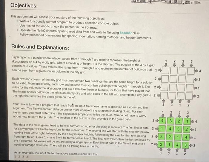 Objectives This Assignment Will Assess Your Mastery Of The Following Objectives Write A Functionally Correct Program 1