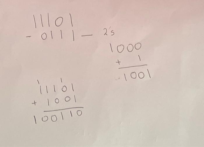 7 The Result Of 11101 0111 Using 2 S Complement Is 1 10110 A B C D 0 10110 E None Of The Above 1 00110 1 0010 2