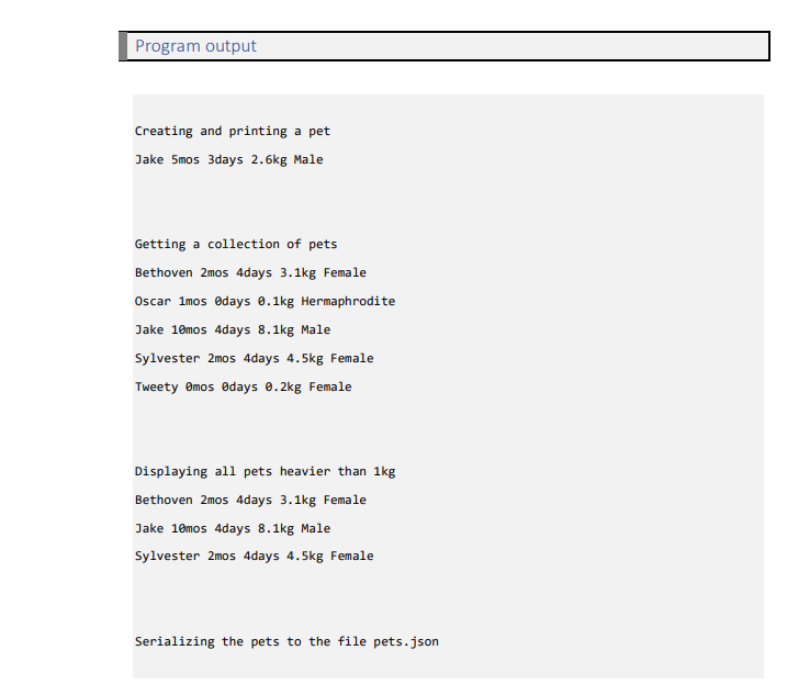 Programming Ii Pet Application Petapp A High Level View Of The Pet Shop Application Is Shown Below You Will Build A 8