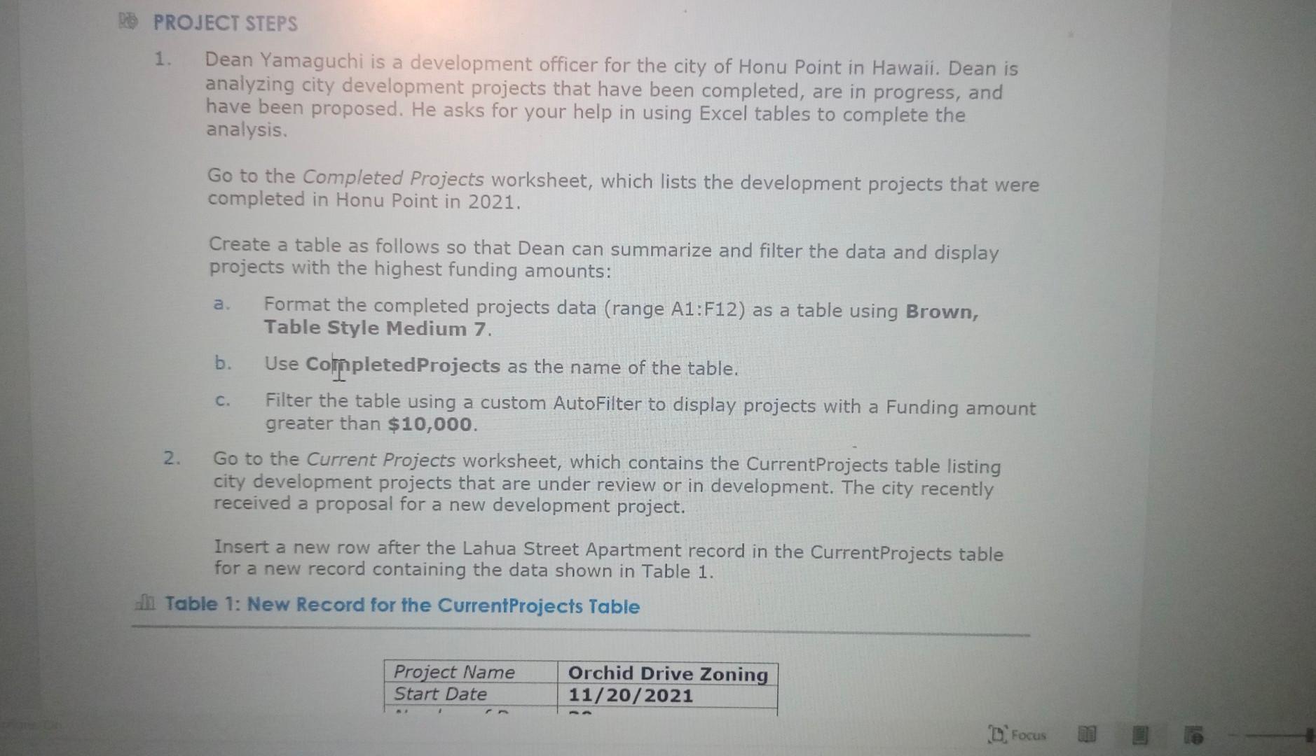 De Project Steps 1 2 Dean Yamaguchi Is A Development Officer For The City Of Honu Point In Hawaii Dean Is Analyzing C 1