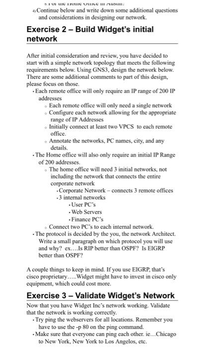 Lab Description In This Lab We Will Be Working With Gns3 To Design A Network For A Small Company You Have Been Hired 2