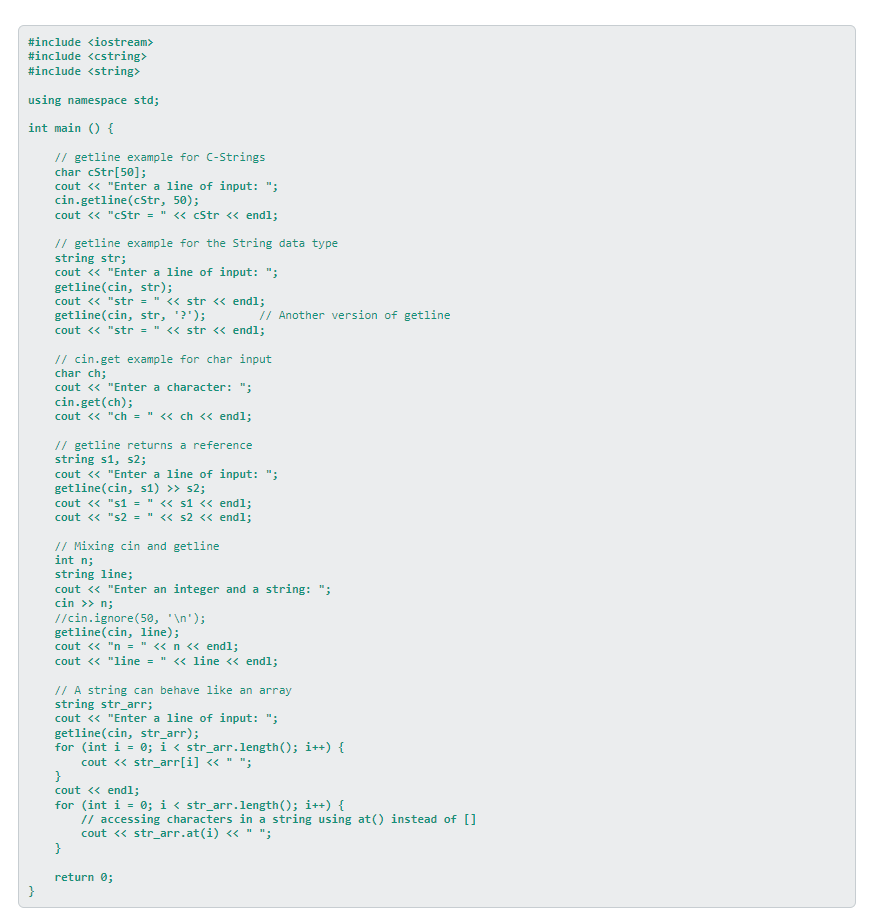 C Language Must Use Strings And C Strings Similar To Examples Shown Above Task C Language Must Use Strings And C Str 1