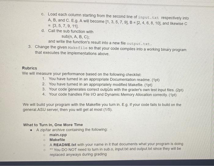 Instructions 1 Download The Starter Package From Canvas You Are Given 2 Template Files Main Cpp Makefile And 3 Test 2
