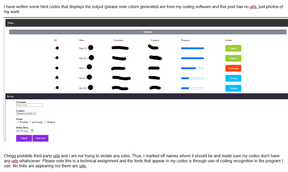 I Have Written Some Html Codes That Displays The Output Please Note Colors Generated Are From My Coding Software And Th 1