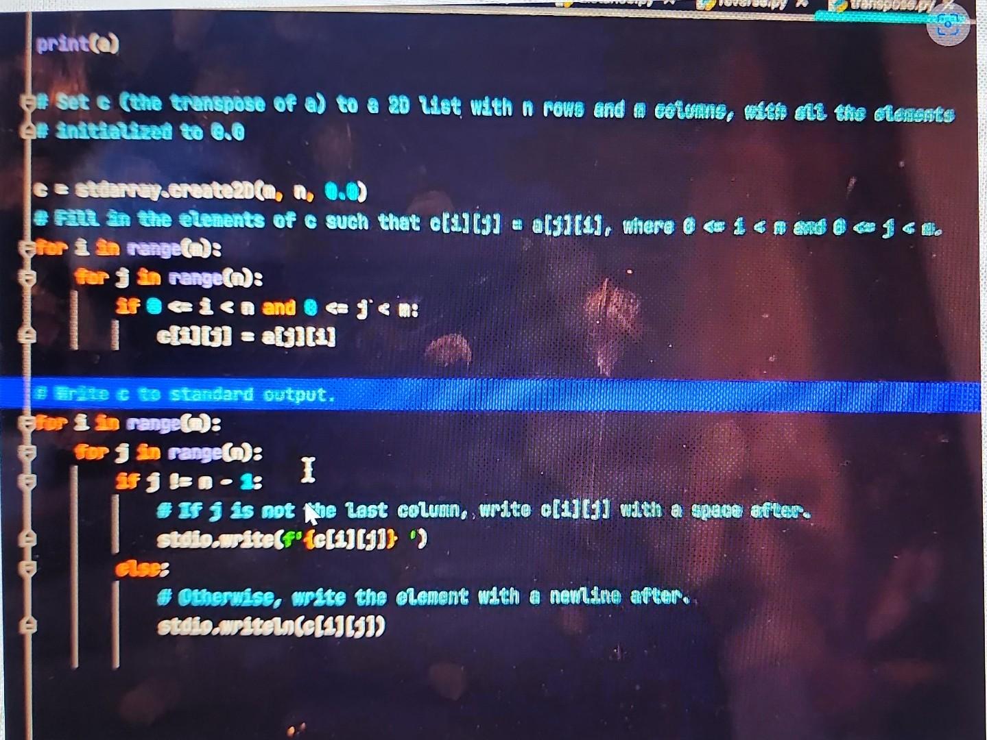 Exercise 5 Transpose Write A Program Called Transpose Py That Accepts M Int And N Int As Command Line Arguments 3