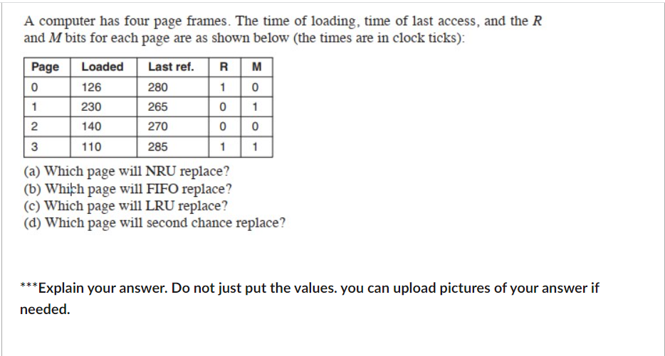 Please Give Answer To This Operating System Question Asap Really Urgent Please Explain Your Answer 1