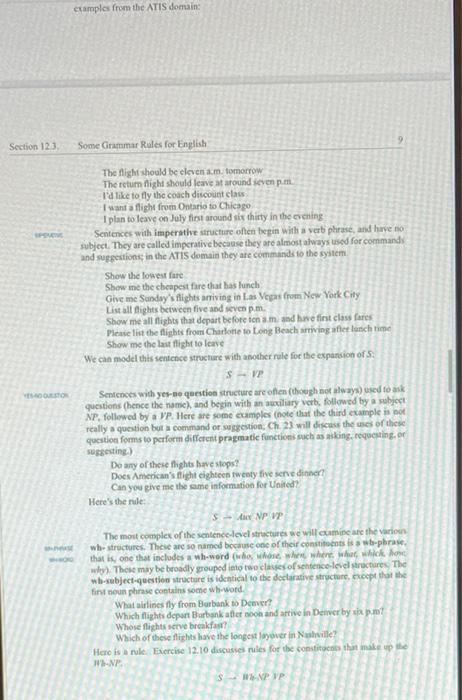 Problem 3 Context Free Parses Using The Grammar Rules Listed In Section 12 3 Draw Parse Trees For The Following Senten 2