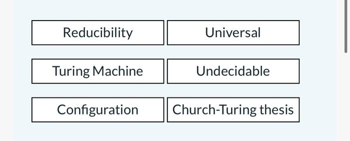 Match The Concepts With An Item Below 1 A Problem That Cannot Be Solved By A Turing Machine 2 One Machine Can Do Any 2