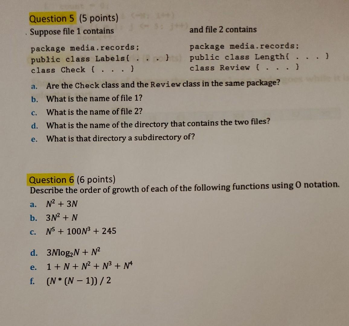 Question 5 5 Points Suppose File 1 Contains Package Media Records Public Class Labels Class Check A 1