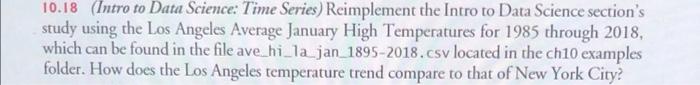 10 18 Intro To Data Science Time Series Reimplement The Intro To Data Science Section S Study Using The Los Angeles A 1
