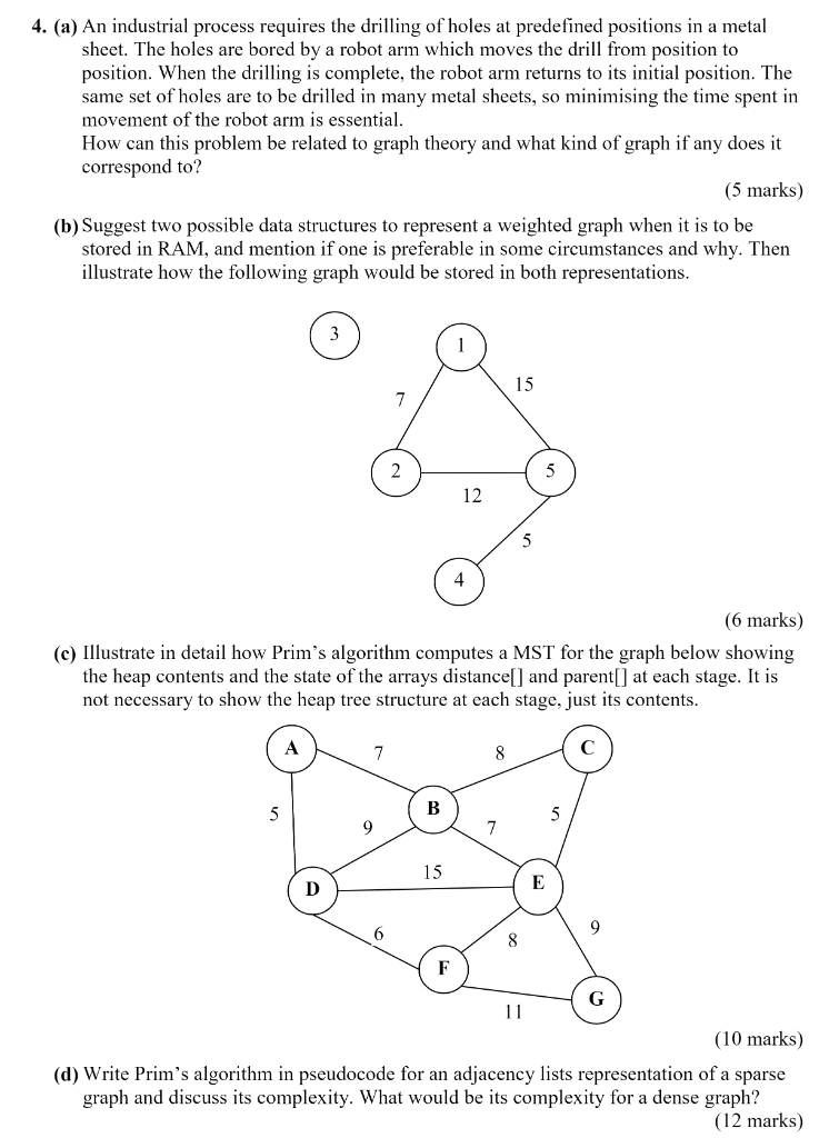 4 A An Industrial Process Requires The Drilling Of Holes At Predefined Positions In A Metal Sheet The Holes Are Bore 1