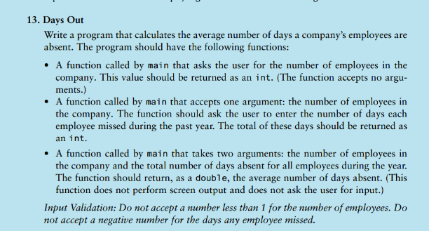 Programming Challenge 13 Days Out C Please Note The Instructor S Directions Below Implement The Functions Exactly A 1