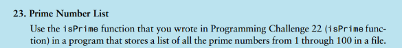 Programming Challenge 23 Prime Number List Prompt The User For The Range To Be Used As Well As The Desired Output Fi 1