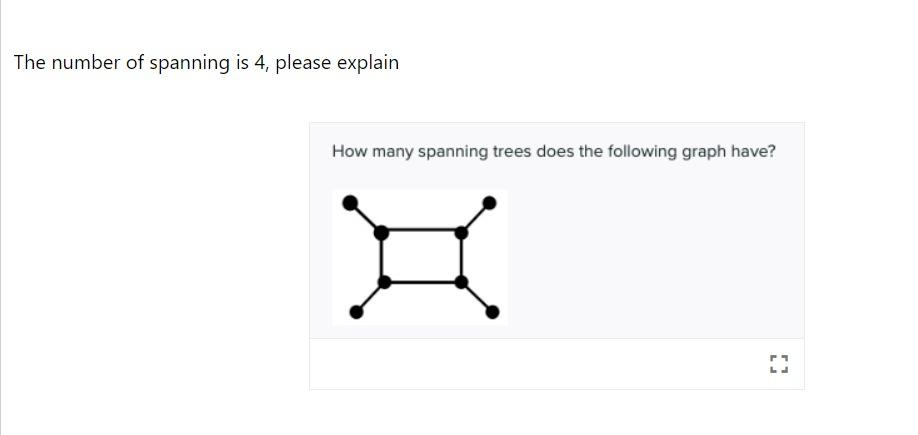 The Number Of Spanning Is 4 Please Explain How Many Spanning Trees Does The Following Graph Have D 1