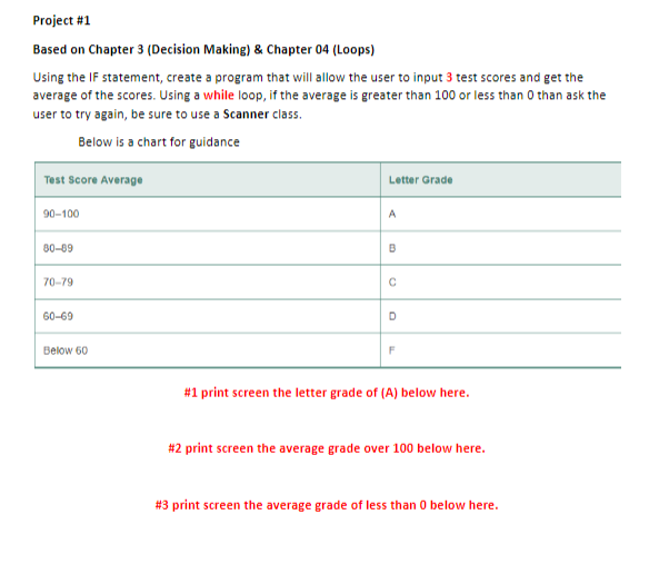 Project 1 Based On Chapter 3 Decision Making Chapter 04 Loops Using The If Statement Create A Program That Will 1