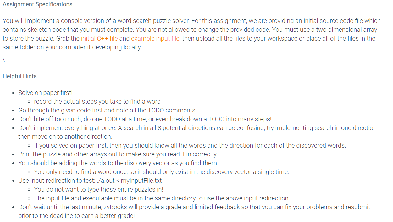 6 25 Lab Word Search Initial C File Starter Code Include Vector Include Iostream Include Algorithm Using Na 1