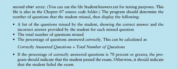 Programming Challenge 11 E X A M Grader Parallel Arrays Use Functions As Appropriate To Perform The Various Tasks R 2