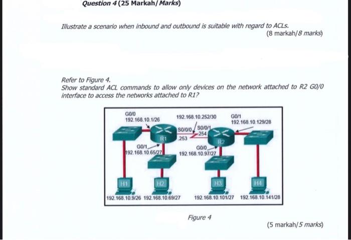 Question 4 25 Markah Marks Illustrate A Scenario When Inbound And Outbound Is Suitable With Regard To Acls Refer To F 1