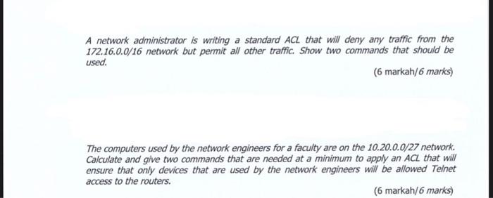 Question 4 25 Markah Marks Illustrate A Scenario When Inbound And Outbound Is Suitable With Regard To Acls Refer To F 2
