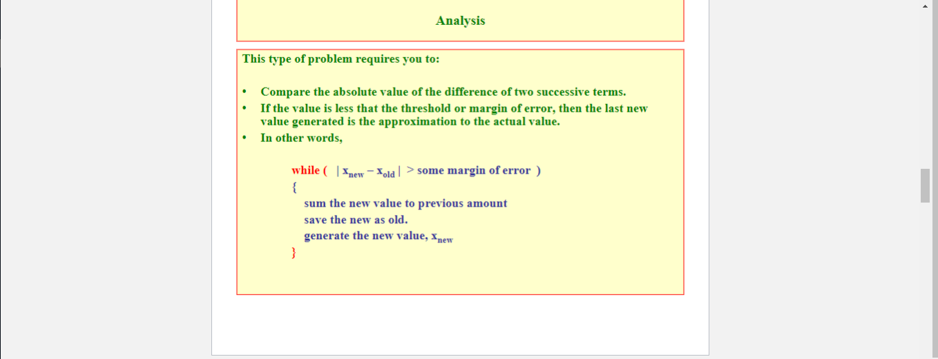 This Type Of Problem Requires You To Compare The Absolute Value Of The Difference Of Two Successive Terms If The Value 1